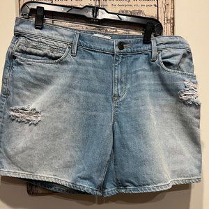 Distressed women's jeans--shorts